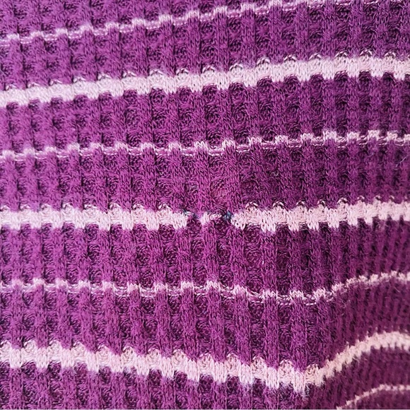 Free People Long Sleeve Stripe Top Purple Sz Small - Picture 4 of 9